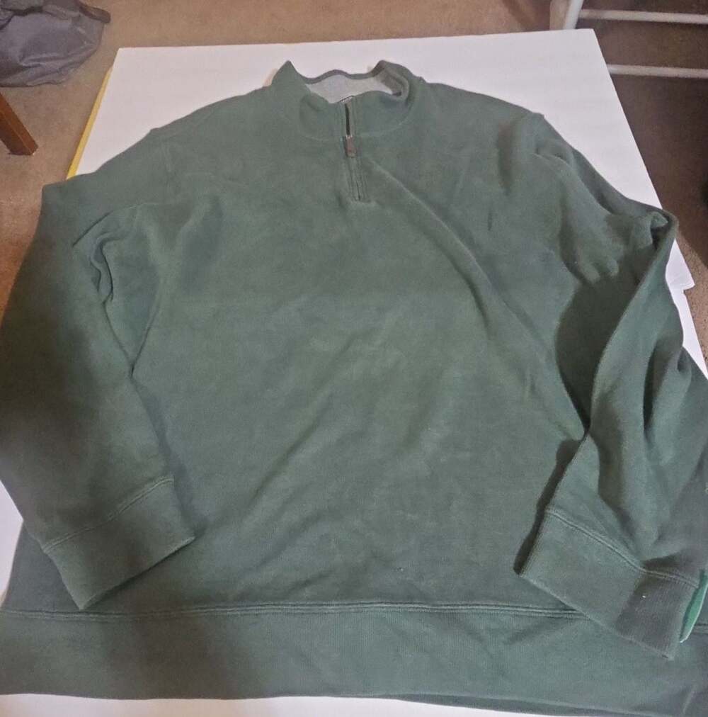 Lands End Quarter-Zip Sweatshirt Size XXL Green Pullover